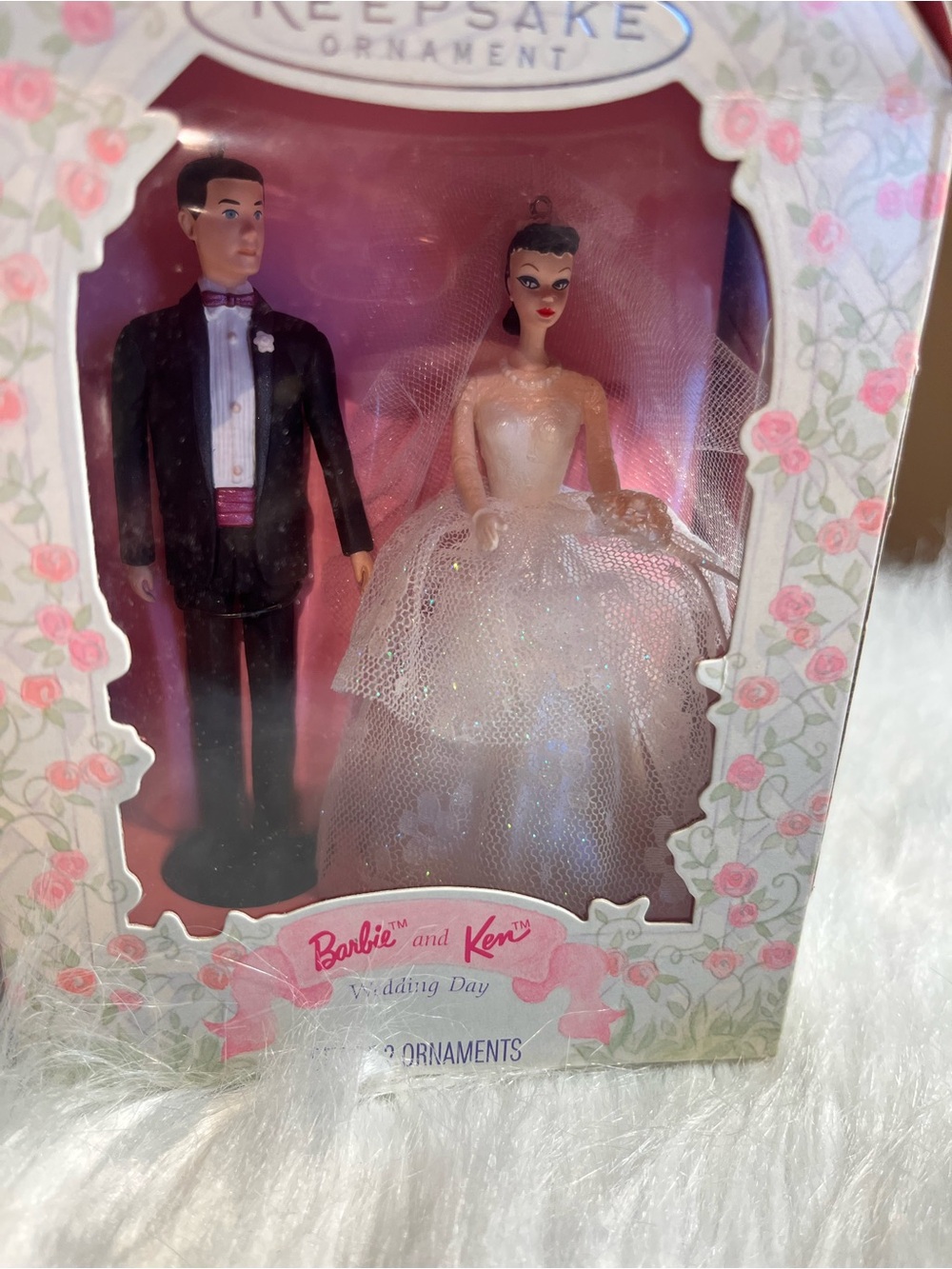 Hallmark Barbie and Ken Wedding Ornament Set -1997